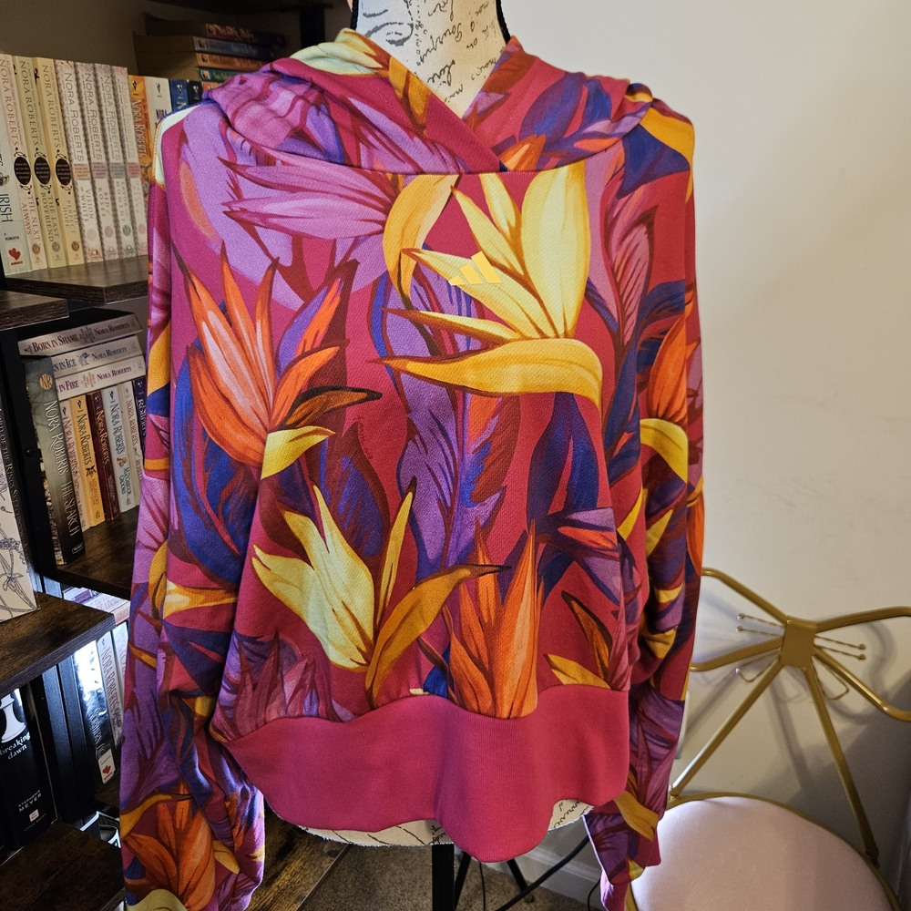 Adidas X FARM Rio Women's Birds Of Paradise Cropped Hoodie